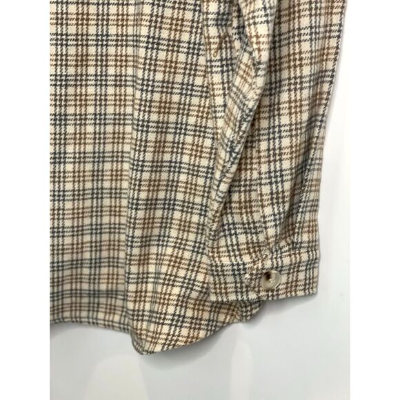 Paper Crane Women's Flannel Shirt Shacket Size Large Neutral Classic h59 - Picture 7 of 15
